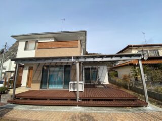 【テラス屋根】と【薪ストーブ】施工