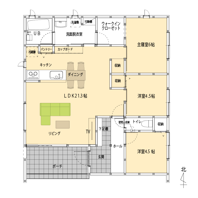 平屋：平面図